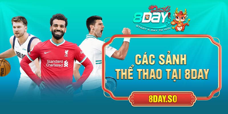 Các sảnh thể thao tại 8DAY